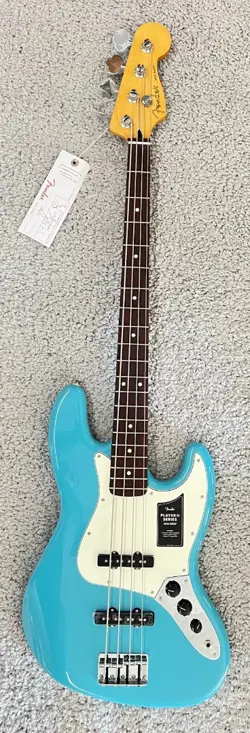 FENDER PLAYER II JAZZ BASS GUITAR, ROSEWOOD FINGERBOARD, AQUATONE BLUE - MIM
