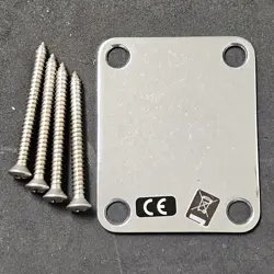 2019 FENDER VINTERA ROAD WORN BLANK CHROME NECK PLATE 50S 60S STRAT TELE GUITAR