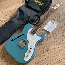 SQUIER BY FENDER TELECASTER THINLINE ELECTRIC GUITAR BLUE USED FROM JAPAN W/SC