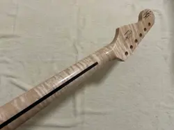 TIGER FLAME MAPLE ELECTRIC GUITAR NECK PEARL DOT INLAY FOR FENDER STRAT 22 FRET