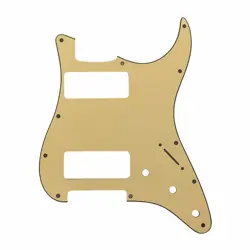 GUITAR PARTS 2P-90 STRATOCASTER PICKGUARD FOR FENDER STRAT 2 P90, CREAM YELLOW