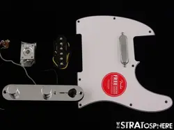 FENDER SQUIER AFFINITY SERIES TELE LOADED PICKGUARD, PICKUPS KNOBS WHITE