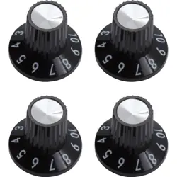 KNOB, FENDER, BLACK 1-10, FOR PRINCETON 65 DSP, PACKAGE OF 4
