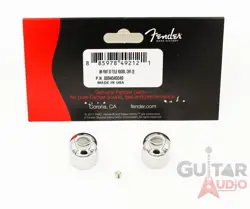 GENUINE FENDER '52 AMERICAN VINTAGE KNURLED TELE DOME KNOBS (2) - CHROME