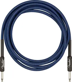 FENDER 10-FOOT PROFESSIONAL INSTRUMENT CABLE, STRAIGHT-STRAIGHT, BLUE TWEED - 1