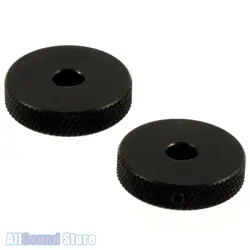 (2) METAL ROLLER KNOBS W/ SET SCREW FOR FENDER JAZZMASTER/JAGUAR - BLACK - NEW