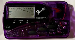 FENDER LX-12 AUTO CHROMATIC GUITAR TUNER CLEAR PURPLE WORKS