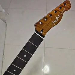 22 FRET TL ELECTRIC GUITAR NECK PART FLAME MAPLE FOR DIY FENDER REPLACE GLOSS