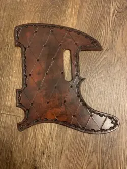 CUSTOM TOOLED LEATHER PICKGUARD FITS FENDER TELECASTER TELE 5 HOLE