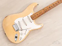 1956 FENDER STRATOCASTER VINTAGE GUITAR ONE-PIECE ASH, BLONDE W/ V NECK, CASE