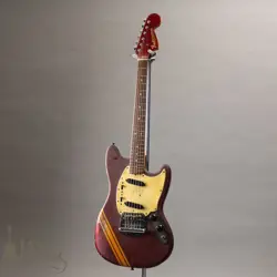 FENDER 1969 MUSTANG COMPETITION RED MATCHING HEAD USA VINTAGE ELECTRIC GUITAR