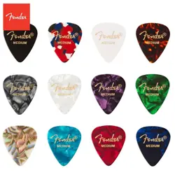 12-PACK FENDER 351 SHAPE CELLULOID MEDLEY GUITAR PICKS - MEDIUM
