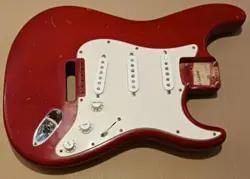 2002 FENDER HIGHWAY ONE STRATOCASTER LOADED GUITAR BODY RELIC RED NITRO STRAT