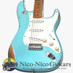 FENDER CUSTOM SHOP 2019 1959 STRATOCASTER HEAVY RELIC AGED DAPHNE BLUE M