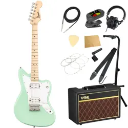 SQUIER BY FENDER MINI JAZZMASTER HH MAPLE FINGERBOARD SURF GREEN BEGINNER SET