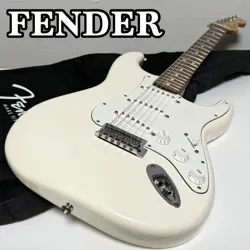 FENDER MEXICO STRATOCASTER ELECTRIC GUITAR WHITE - USED, GOOD CONDITION