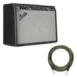FENDER 65 DELUXE REVERB GUITAR AMPLIFIER BUNDLE WITH INSTRUMENT CABLE 13FT