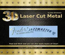 FENDER JAZZMASTER GUITAR HEADSTOCK DECAL STICKER RESTORATION 3D METAL LOGO M99