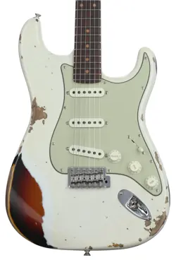 FENDER CUSTOM SHOP GT11 HEAVY RELIC STRATOCASTER - OLYMPIC WHITE/3-TONE SUNBURST