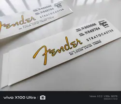 3PCS FENDER STRATOCASTER STRAT GUITAR BASS HEADSTOCK WATERSLIDE TRANSFER DECALS