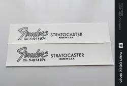 2PC FENDER STRATOCASTER CUSTOM SHOP GUITAR BASS WATERSLIDE NECK HEADSTOCK DECALS