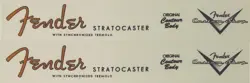 2 (TWO)  FENDER STRATOCASTER SPAGHETTI W/ CUSTOM SHOP HEADSTOCK WATERSLIDE DECAL
