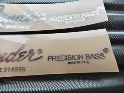 2PCS FENDER PRECISION BASS GUITAR HEADSTOCK SELF-ADHESIVE METAL STICKERS SILVER