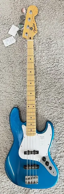 NEW 2025 FENDER STANDARD SERIES 4-STRING JAZZ BASS GUITAR, AQUA MARINE METALLIC