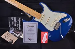2012 FENDER CUSTOM SHOP DELUXE STRATOCASTER BLUE FLAME MAPLE TOP BIRDSEYE NECK