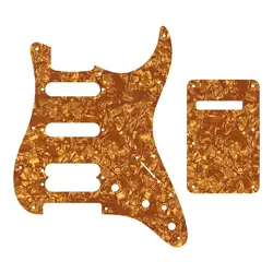 FOR US 1991 FENDER ULTRA SSH STRAT GUITAR PICKGUARD & BACK PLATE, BRONZE PEARL