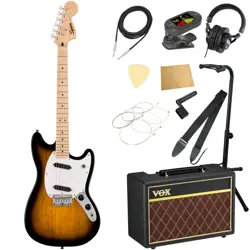 SQUIER BY FENDER SONIC MUSTANG MN 2TS WITH VOX AMPLIFIER 11-PIECE BEGINNER'S SET