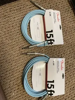 FENDER ORIGINAL SERIES INSTRUMENT CABLE, STRAIGHT/STRAIGHT, DAPHNE BLUE, 15FT