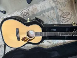 FENDER PS-220E PARLOR ACOUSTIC GUITAR NATURAL SOLID MAHOGANY TOP