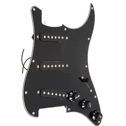 BLACK ELECTRIC GUITAR LOADED PICKGUARD PICKUPS REPLACEMENT FOR FENDER STRAT F