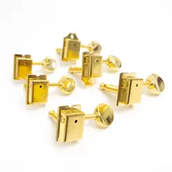 VINTAGE 6 IN-LINE SEALED GUITAR TUNERS GOLD MACHINE HEADS FOR FENDER STRAT/TELE