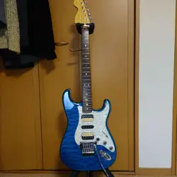 GOOD CONDITION HARUHATA MICHIYA GUITAR FENDER CARIBBEAN BLUE TRANS