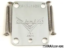 FENDER USA CUSTOM SHOP LOGO AMERICAN CLASSIC STRAT NECK PLATE PARTS 
