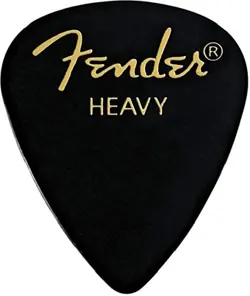 FENDER CLASSIC CELLULOID GUITAR PICKS 351 SHAPE, BLACK, HEAVY, 144-PACK
