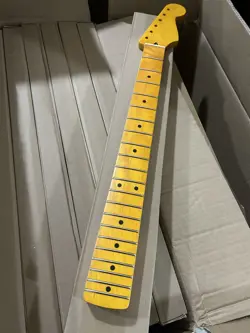 NEW VINTAGE 21 FRET MAPLE ST ELECTRIC GUITAR NECK FOR DIY FENDER REPLACE YELLOW