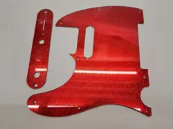LEFTY  RED GLITTER PICKGUARD   COVER SET FOR FENDER TELE TELECASTER