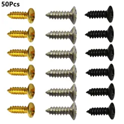 50PACK ELECTRIC GUITAR BASS PICKGUARD MOUNTING SCREWS FOR FENDER STRAT/TELE F
