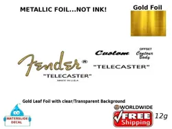 FENDER TELECASTER GUITAR DECAL FOIL WATERSLIDE HEADSTOCK RESTORATION 12G