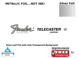 FENDER TELECASTER GUITAR DECAL FOIL WATERSLIDE HEADSTOCK RESTORATION LOGO 8S
