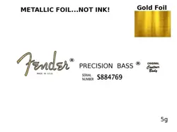 FENDER PRECISION BASS GUITAR DECAL FOIL WATERSLIDE HEADSTOCK RESTORATION LOGO 5G
