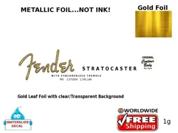 FENDER STRATOCASTER GUITAR DECAL FOIL WATERSLIDE HEADSTOCK RESTORATION LOGO 1G