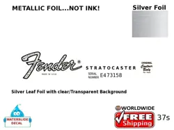 FENDER STRATOCASTER GUITAR DECAL FOIL WATERSLIDE HEADSTOCK RESTORATION  37S