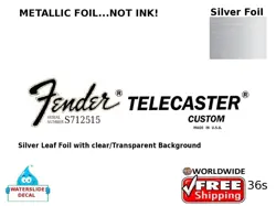 FENDER TELECASTER GUITAR DECAL FOIL WATERSLIDE HEADSTOCK RESTORATION  36S