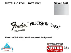 FENDER PRECISION BASS GUITAR DECAL FOIL WATERSLIDE HEADSTOCK RESTORATION  35S