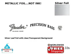 FENDER PRECISION BASS GUITAR DECAL FOIL WATERSLIDE HEADSTOCK RESTORATION  33S