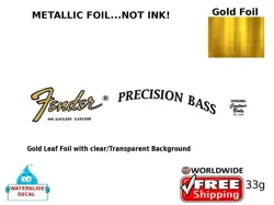 FENDER PRECISION BASS GUITAR DECAL FOIL WATERSLIDE HEADSTOCK RESTORATION  33G